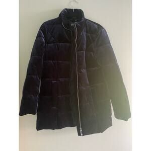 NWOT Olsen Outdoor Blue Velvet Puffer Jacket Size S